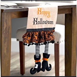 Halloween Witch's shoe table runner